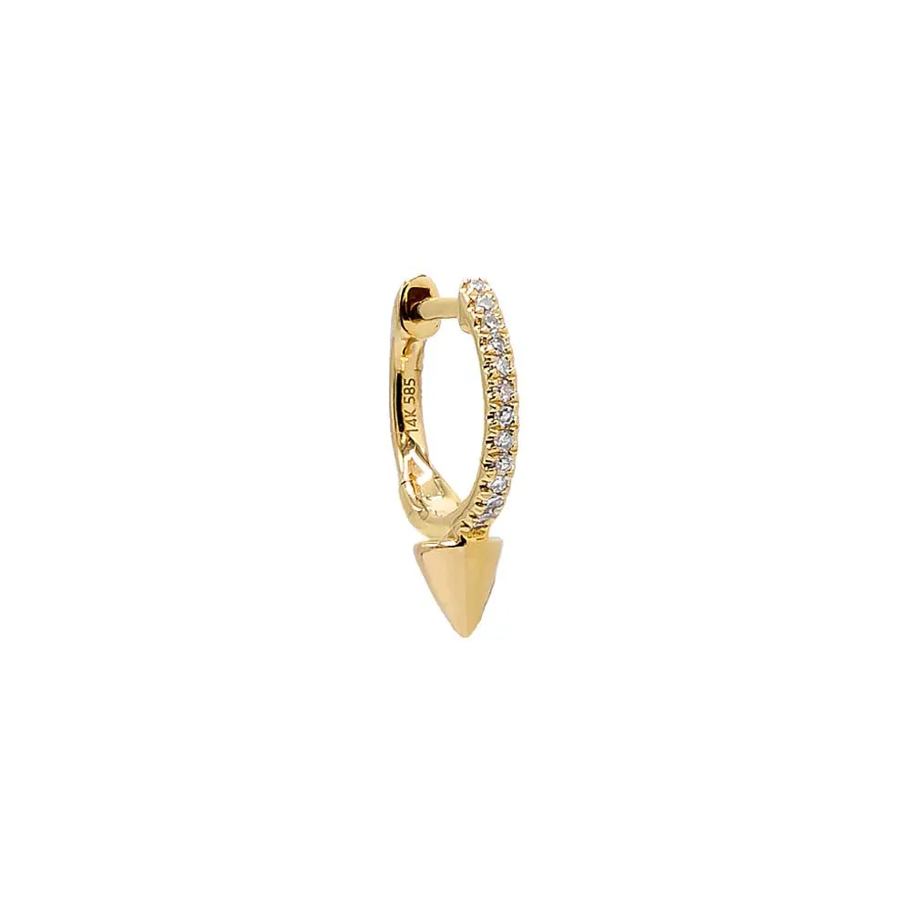 Diamond Pave Spike Huggie Earring 14K