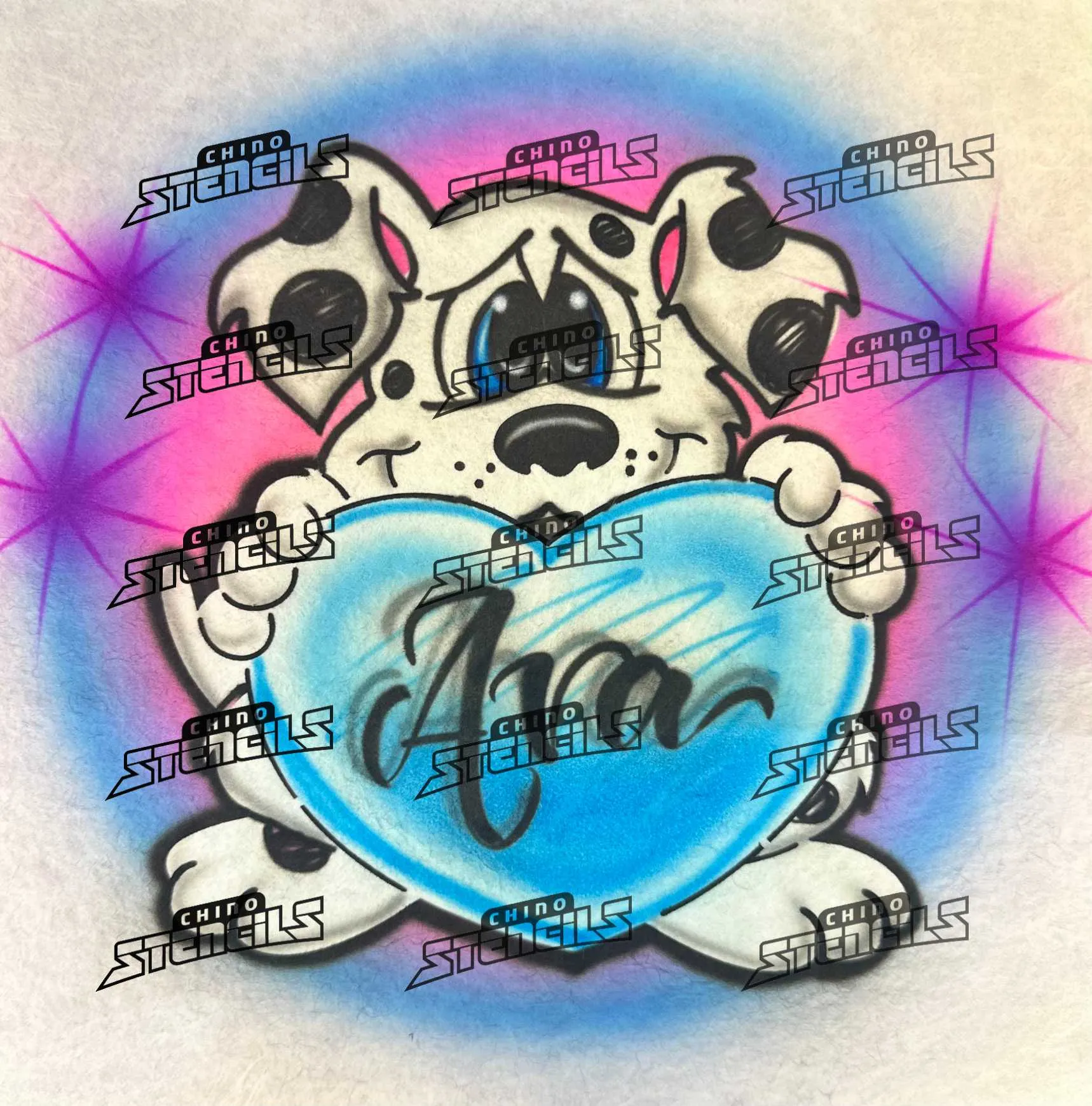Dog Puppy with Heart ( Animals )  # 3024 art stencil / template
