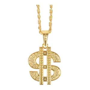 Dollar Sign Pendant Necklace Gold