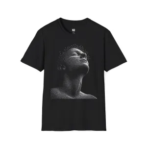 Dot Art Street Wear Unisex Softstyle T-Shirt, Monochrome Fashionable Tee, Urban Futuristic Top, Trendy Graphic Shirt, Cool Minimalist Casual