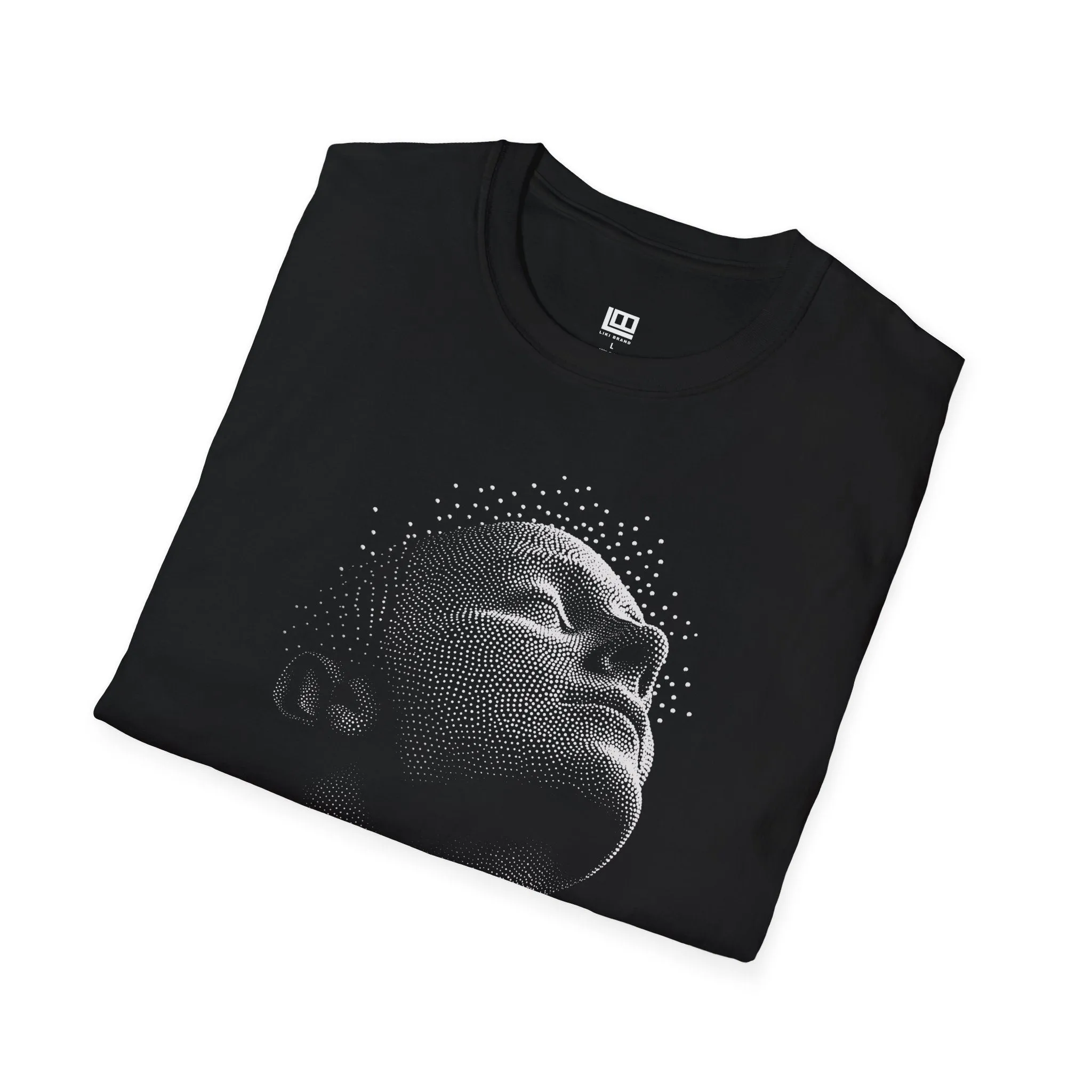 Dot Art Street Wear Unisex Softstyle T-Shirt, Monochrome Fashionable Tee, Urban Futuristic Top, Trendy Graphic Shirt, Cool Minimalist Casual