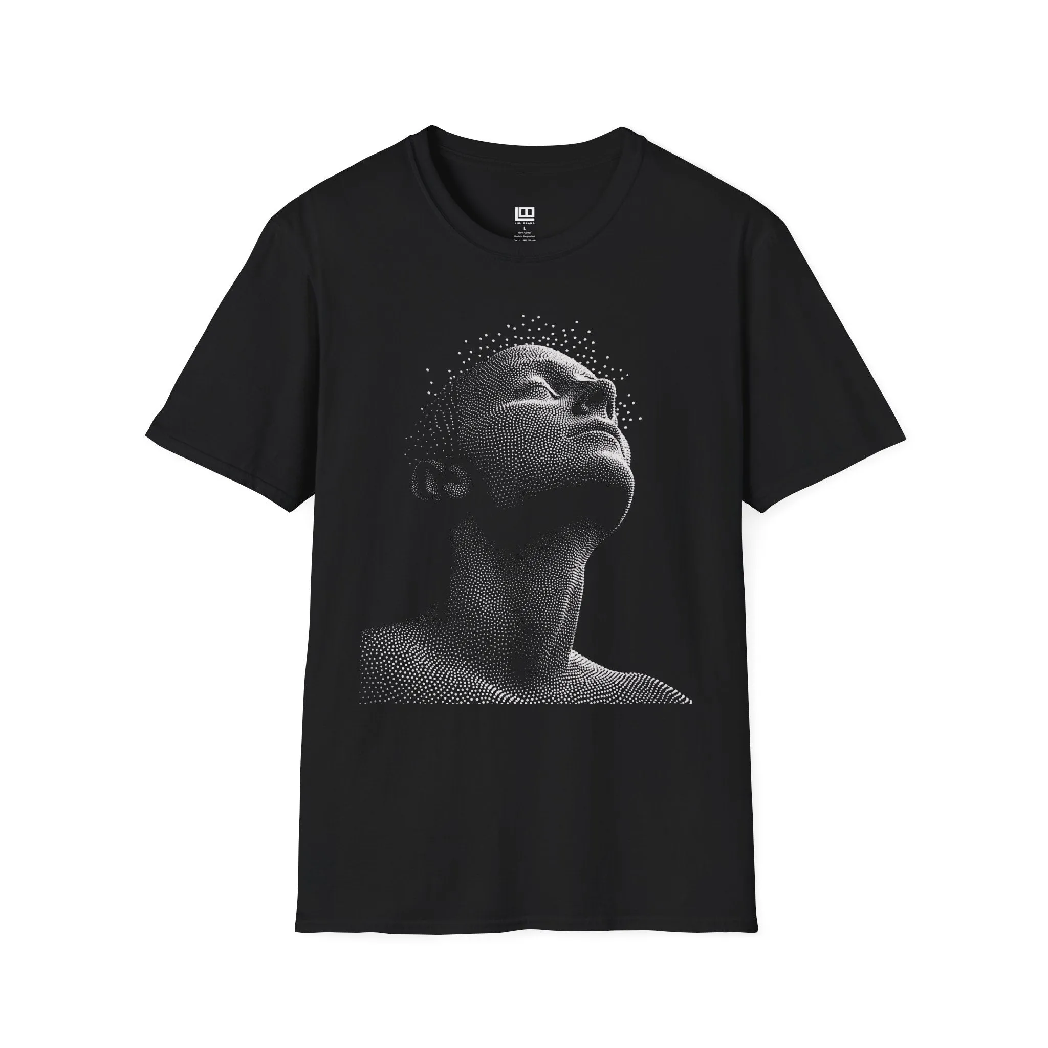 Dot Art Street Wear Unisex Softstyle T-Shirt, Monochrome Fashionable Tee, Urban Futuristic Top, Trendy Graphic Shirt, Cool Minimalist Casual
