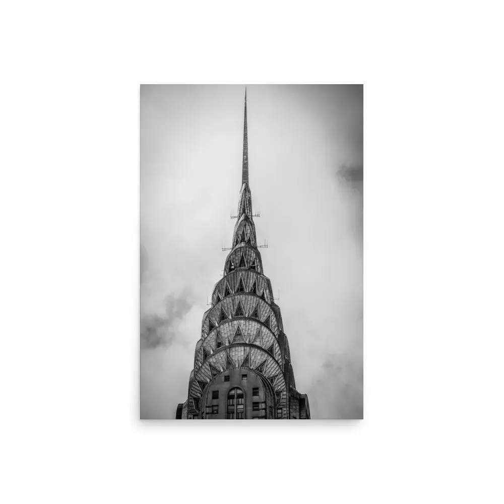 Empire State Grit – Edgy Black & White Empire State Building Poster (Unframed)