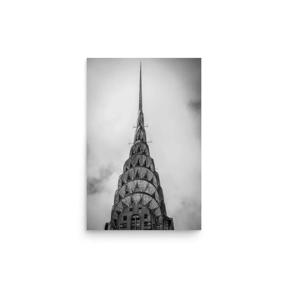 Empire State Grit – Edgy Black & White Empire State Building Poster (Unframed)