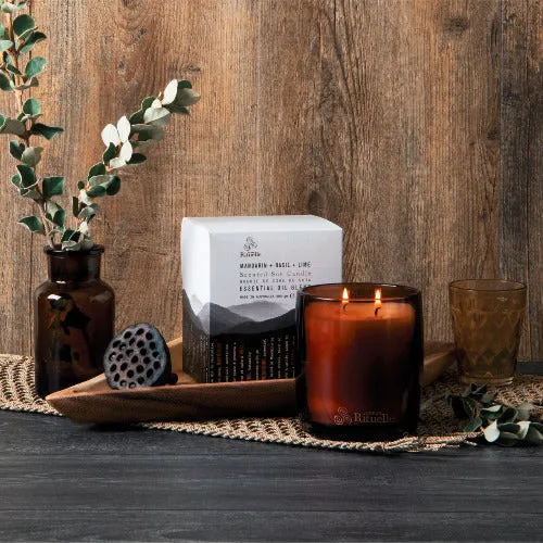 Equilibrium Mandarin, Basil & Lime Scented Soy Candle - 400g