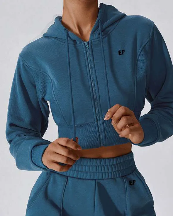 Everyone Prayed Up - Cropped Hooded Jogger Set