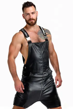 Fabpride Sleek Leather-Look Overall Shorts