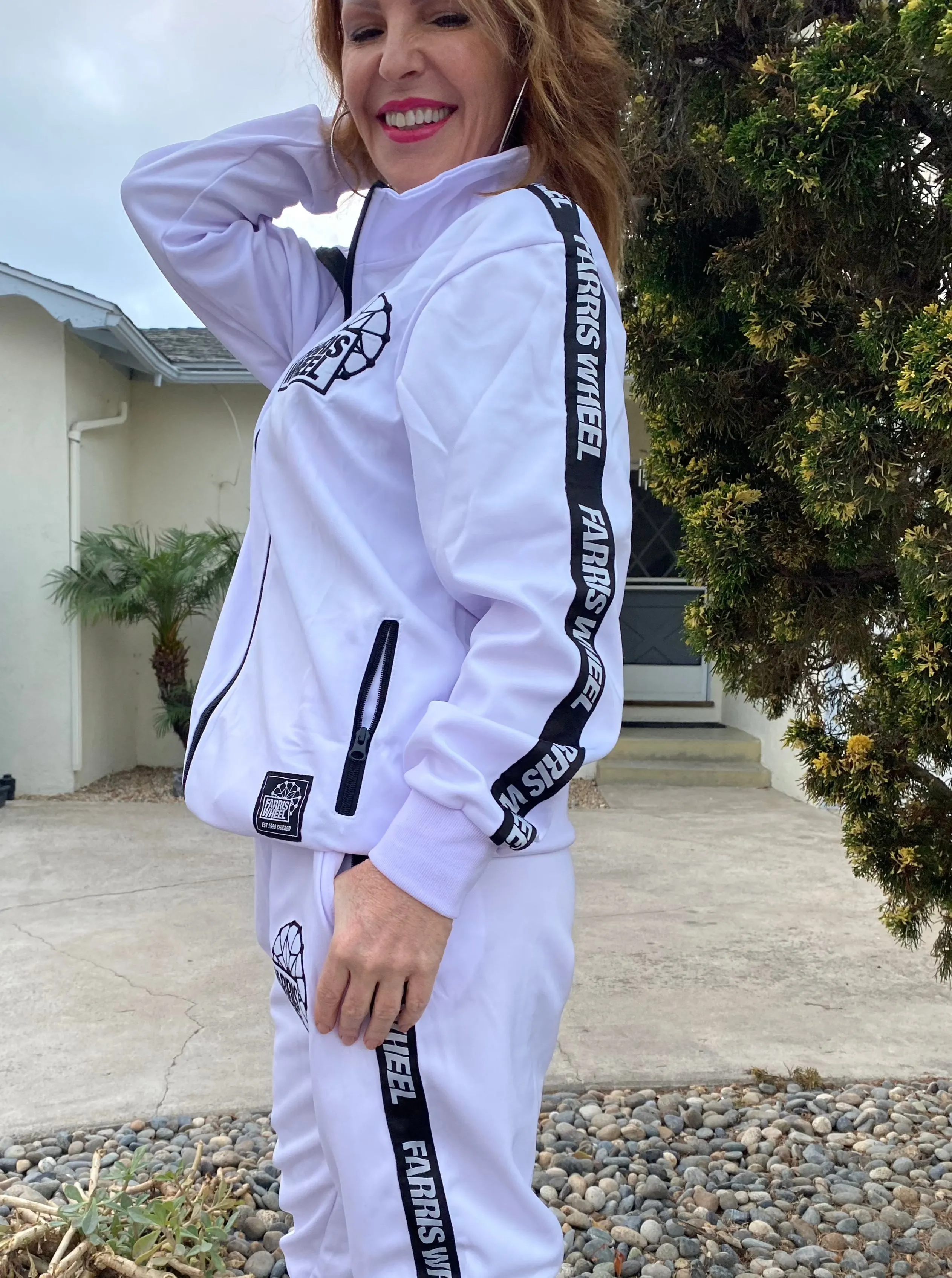 Farris Wheel Streetwear Unisex White Tracksuit