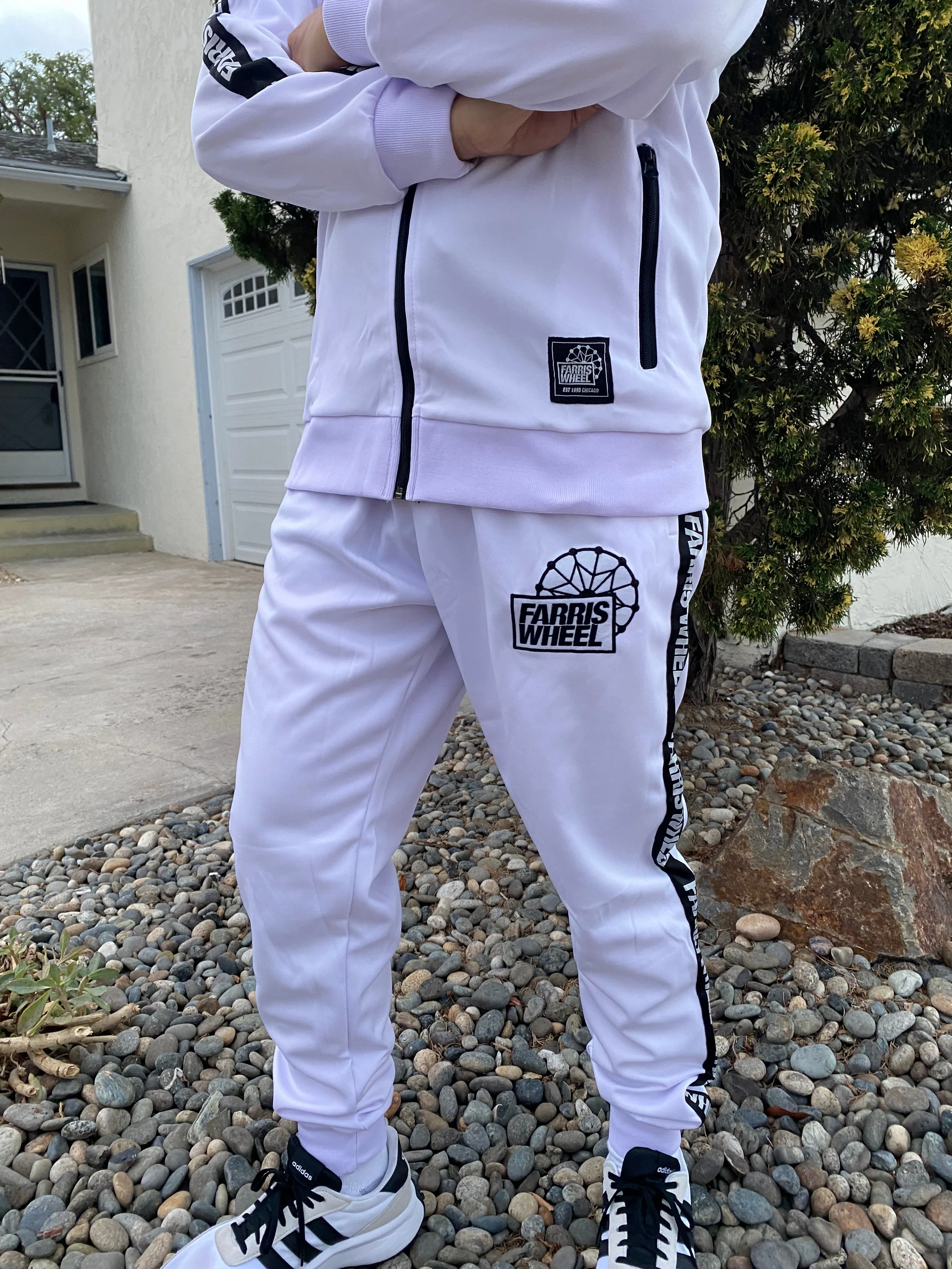 Farris Wheel Streetwear Unisex White Tracksuit