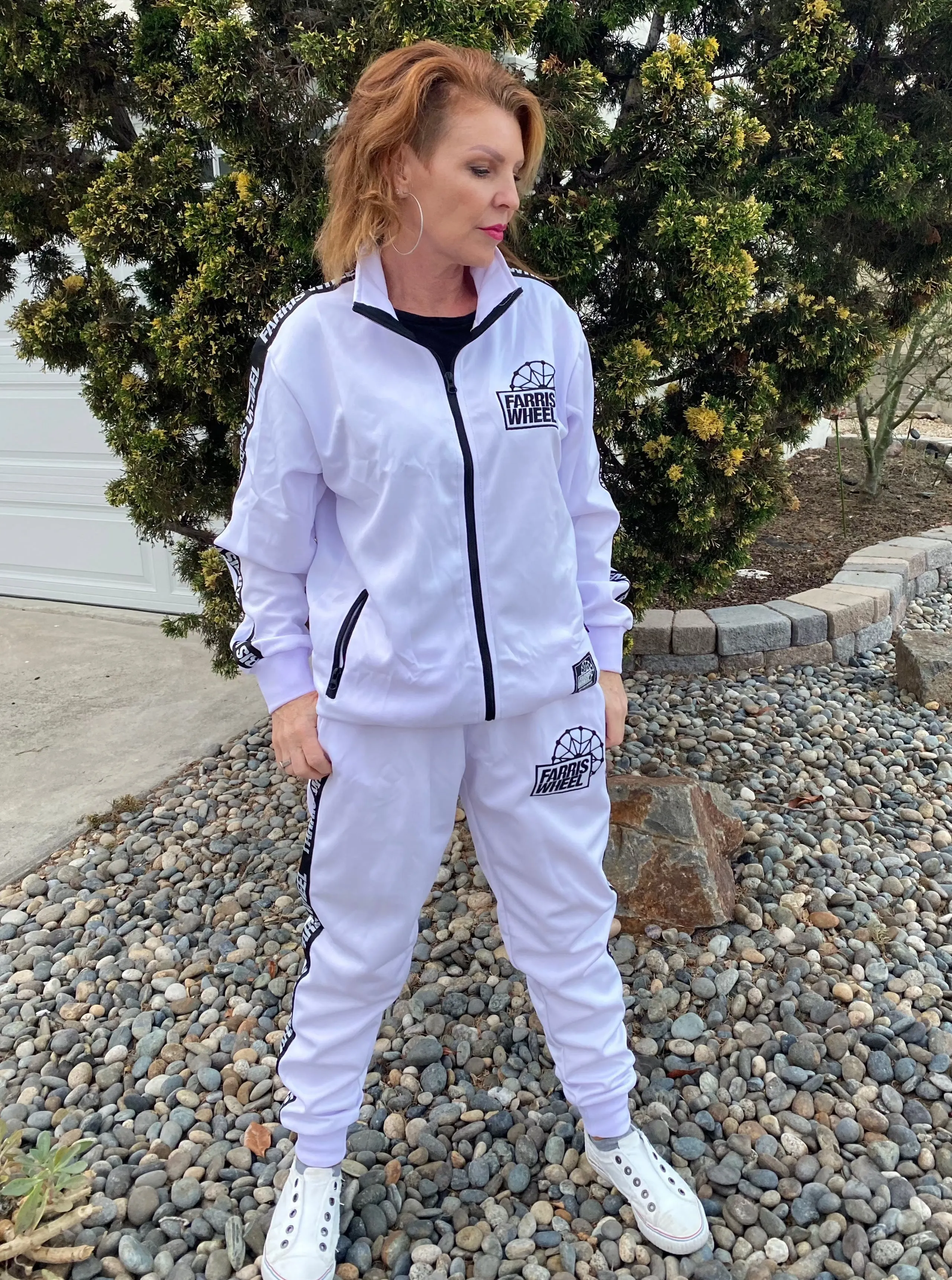 Farris Wheel Streetwear Unisex White Tracksuit