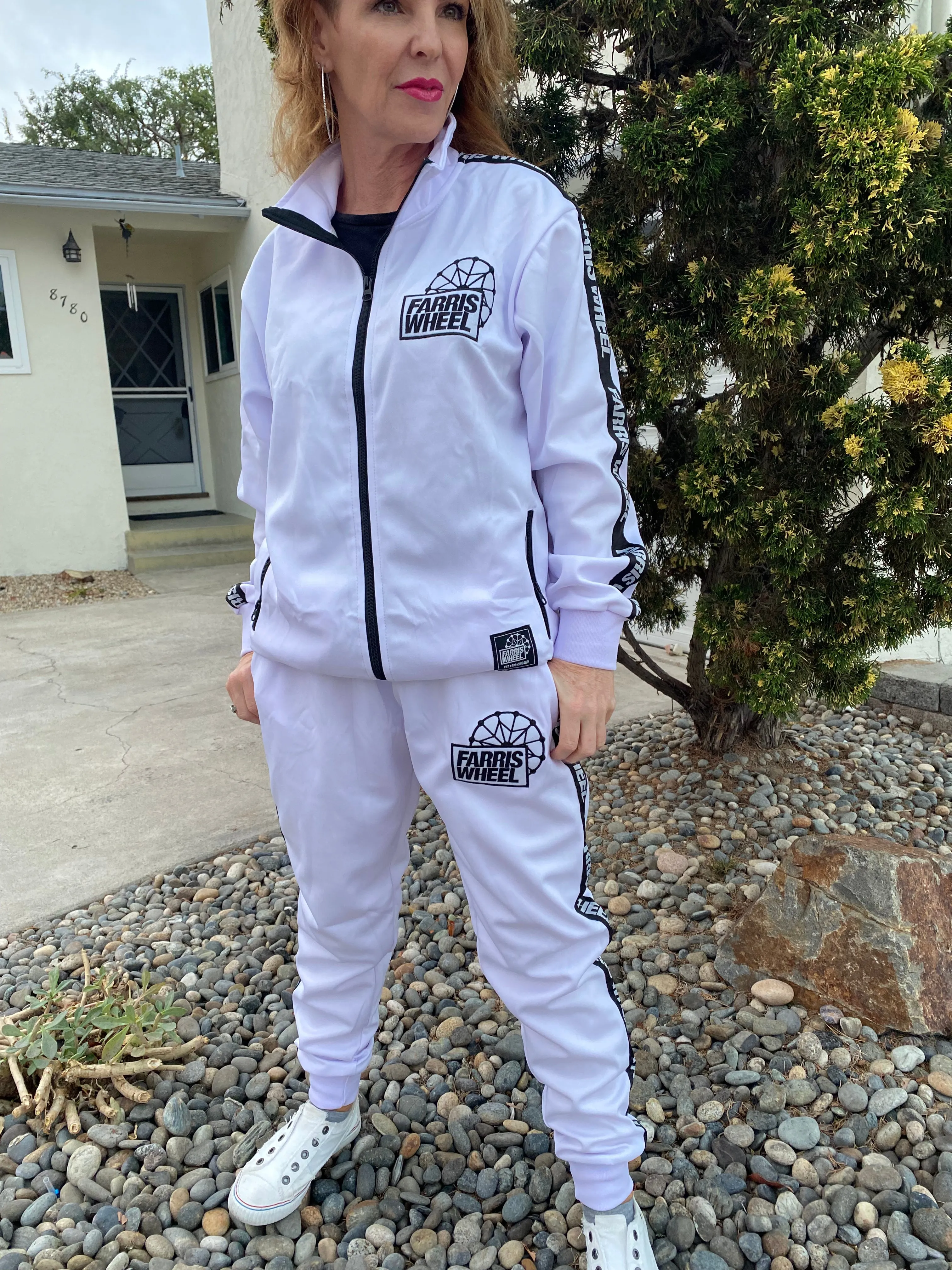 Farris Wheel Streetwear Unisex White Tracksuit