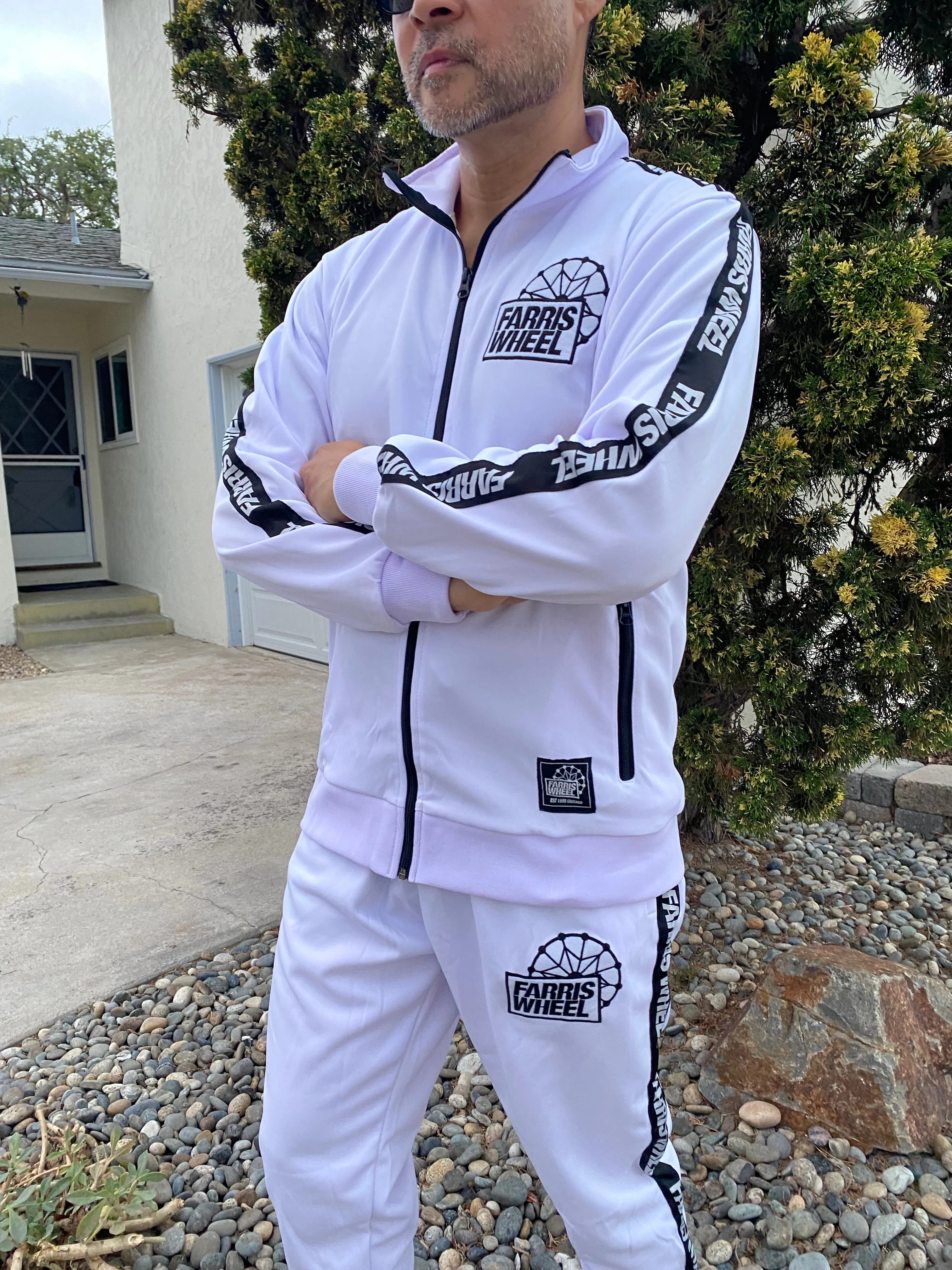 Farris Wheel Streetwear Unisex White Tracksuit