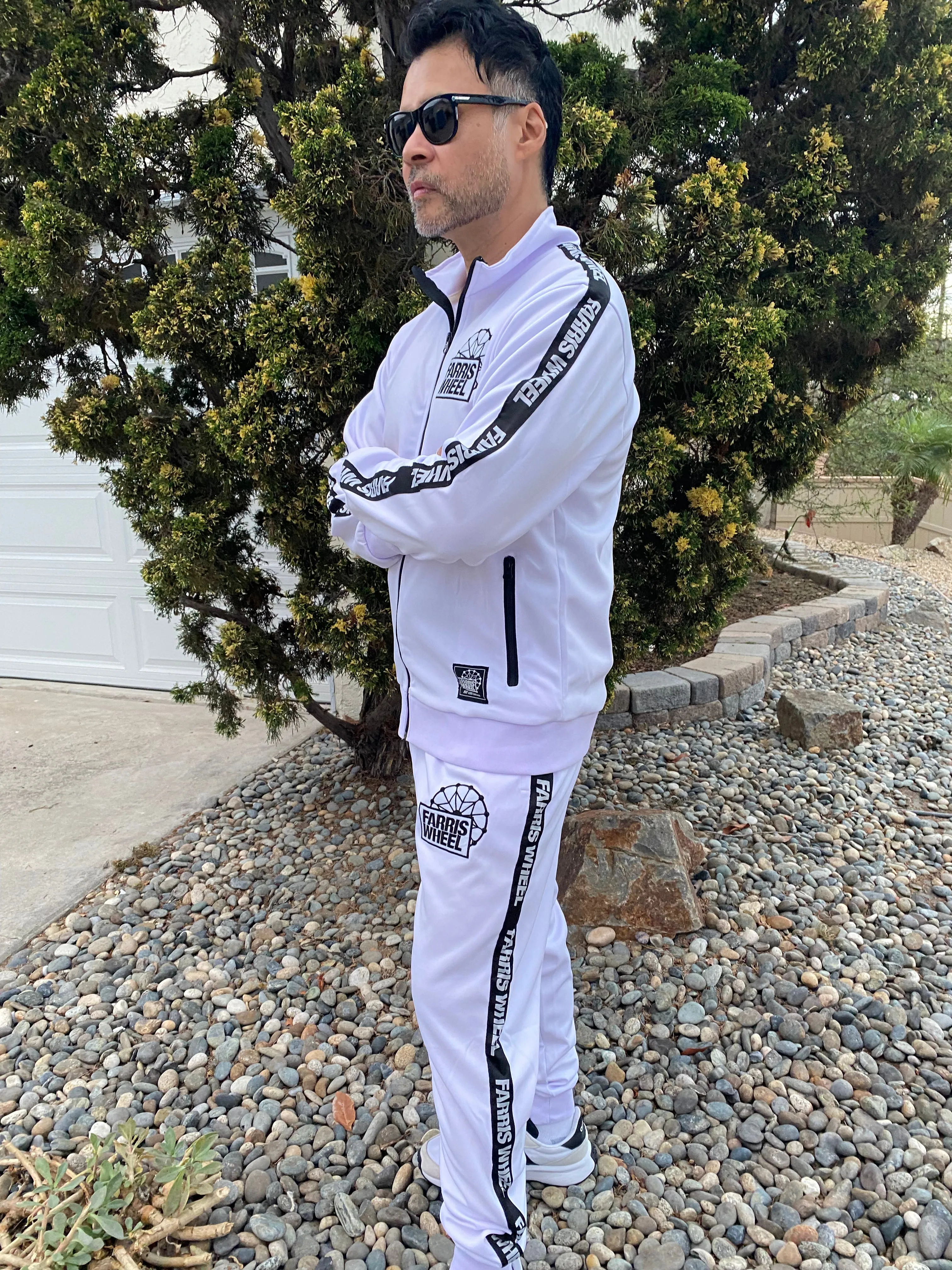 Farris Wheel Streetwear Unisex White Tracksuit