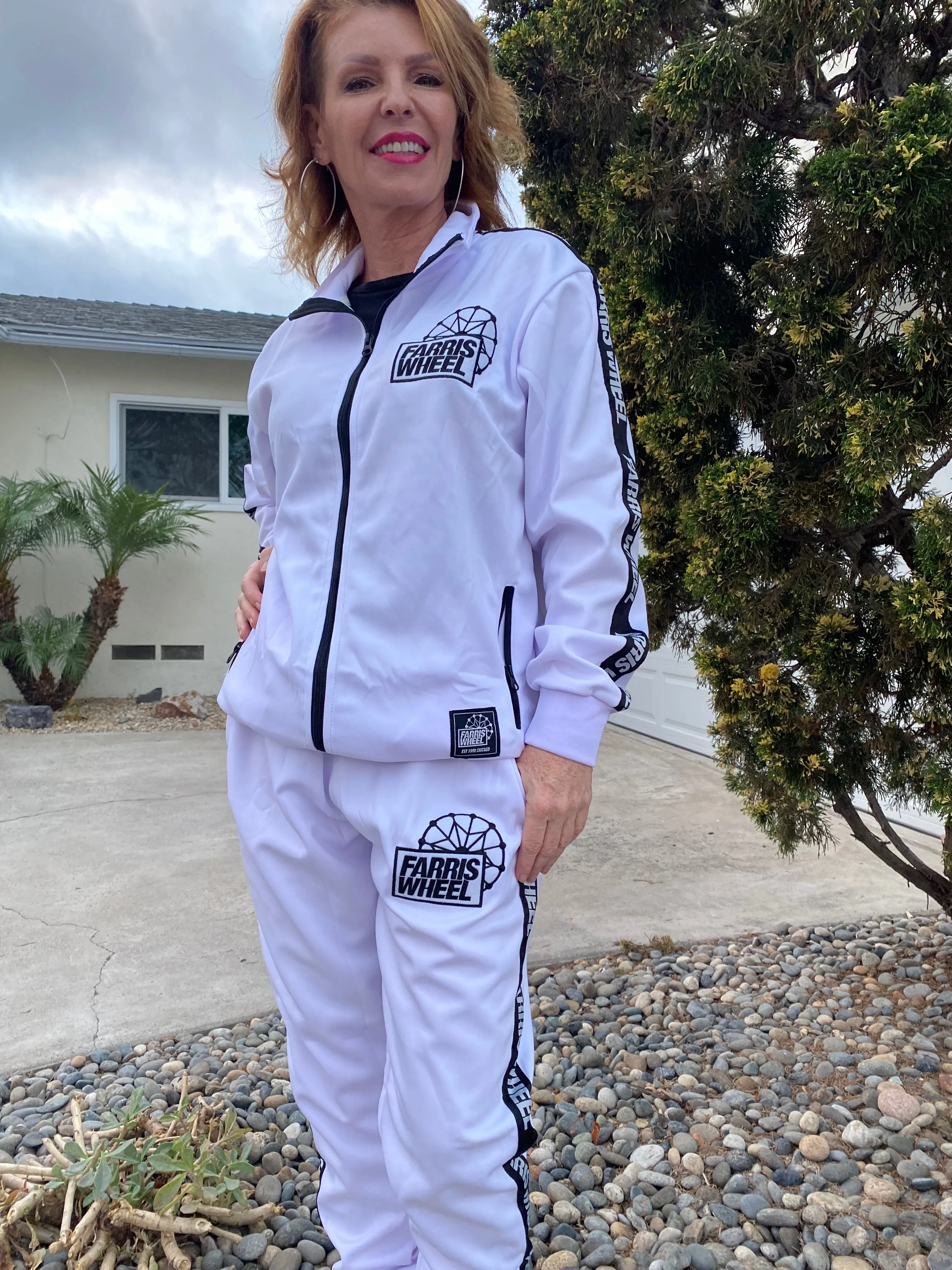 Farris Wheel Streetwear Unisex White Tracksuit