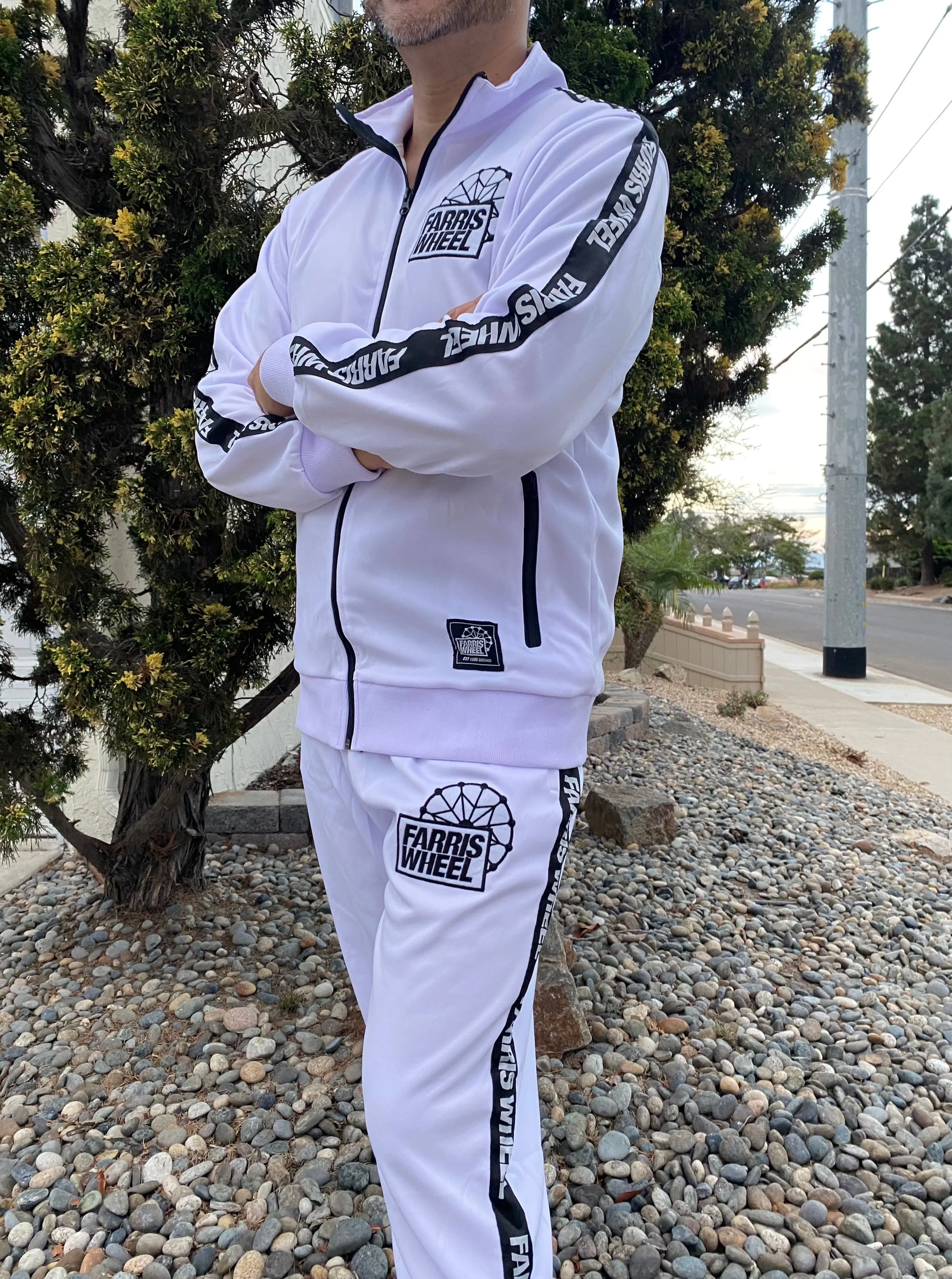 Farris Wheel Streetwear Unisex White Tracksuit