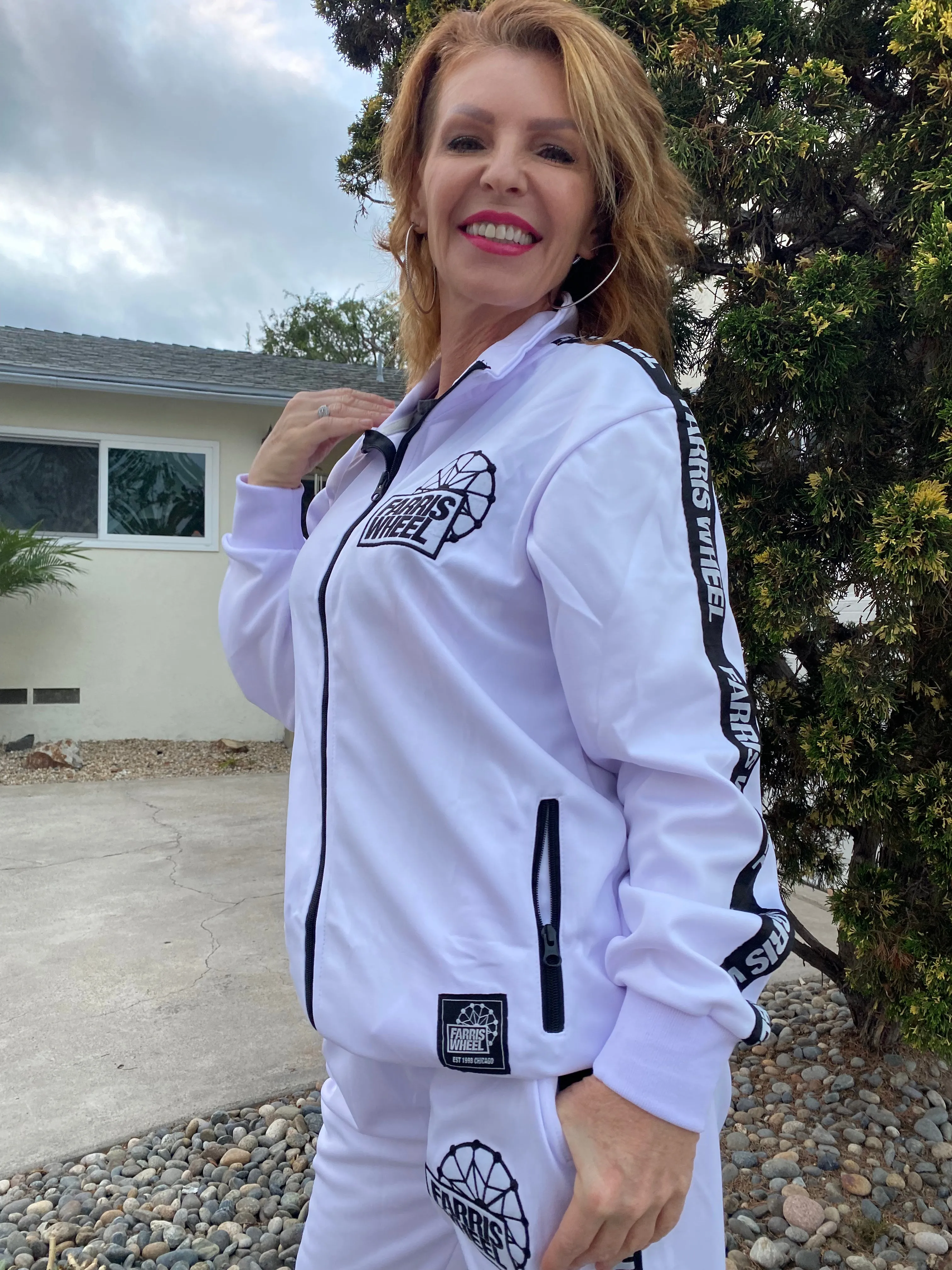 Farris Wheel Streetwear Unisex White Tracksuit