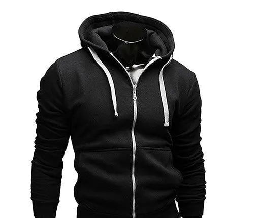fashion Sweatshirt men hit color men hoodies hip hop side zipper mensports suit slim