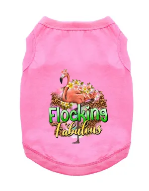 Funny Graphic Dog T- Shirt: Flocking Fab
