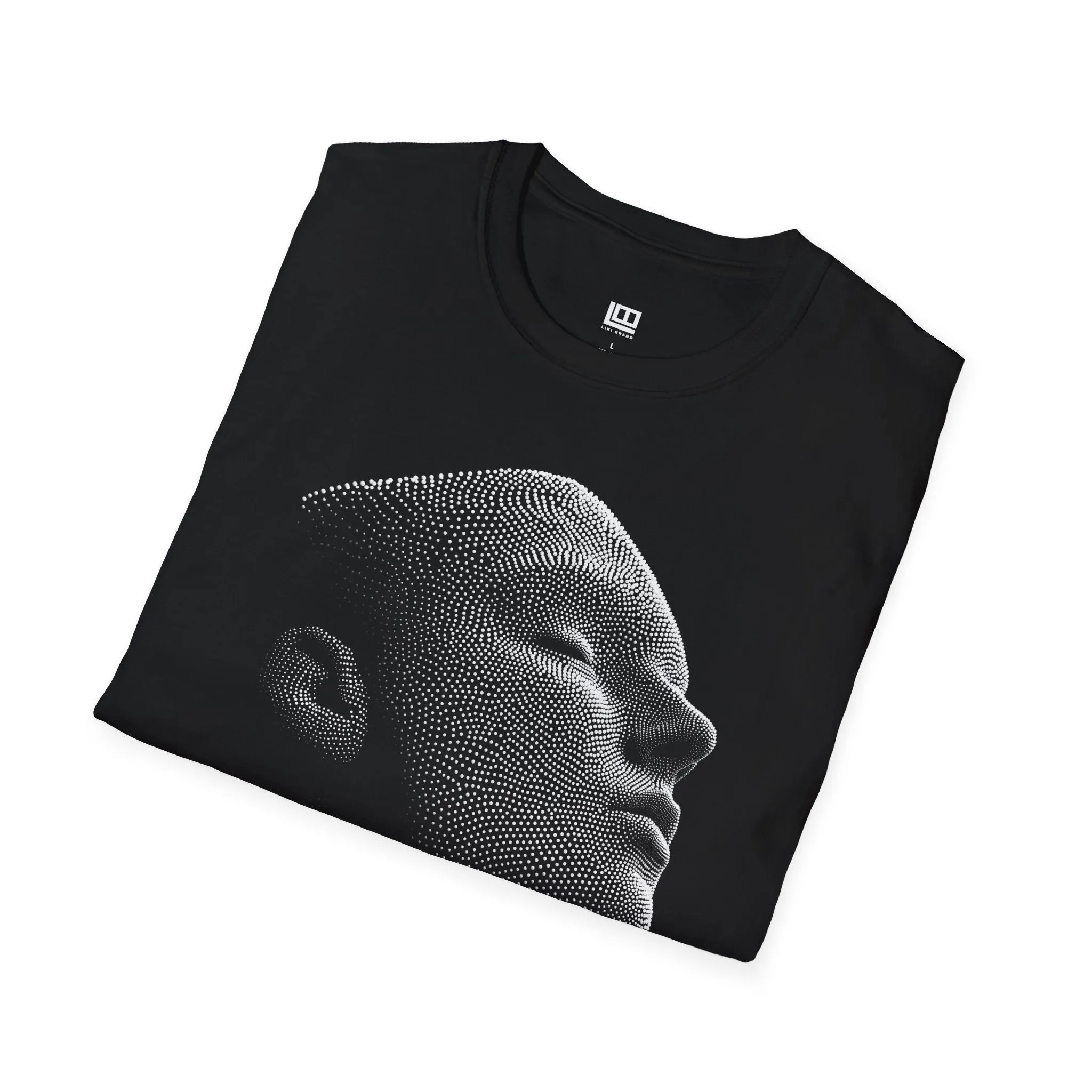 Futuristic Black and White Dot Art Streetwear Tee, Unique Soft Cotton Shirt for Men and Women, Trendy Urban Graphic Tee, Cool Modern Tee,