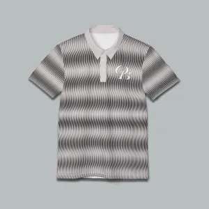 Ghost White Swirly Pattern Unisex Casual Short-Sleeve Polo Shirt