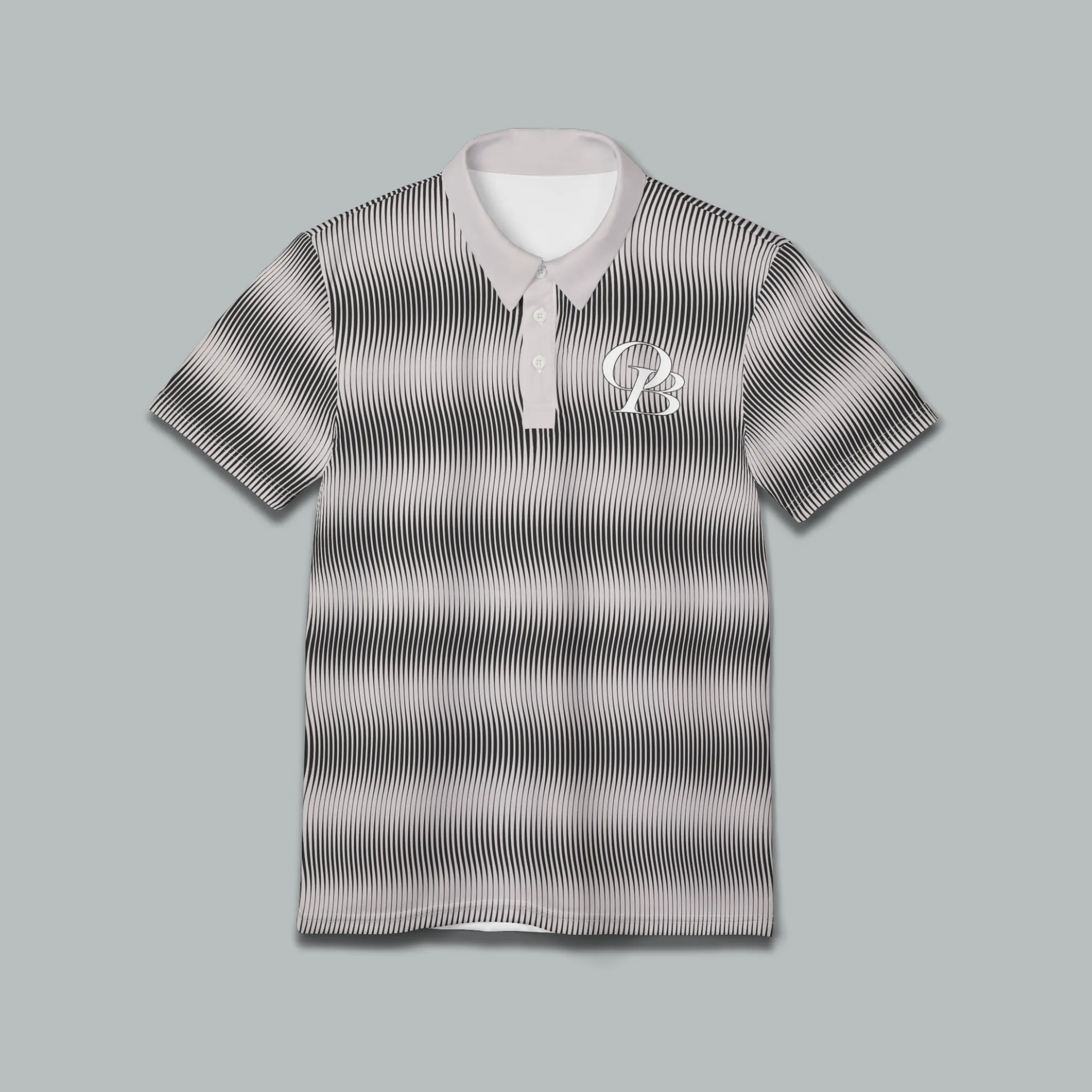 Ghost White Swirly Pattern Unisex Casual Short-Sleeve Polo Shirt