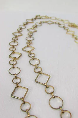 Gold Metal Lingerie Bra Straps Squares Circles Decorative
