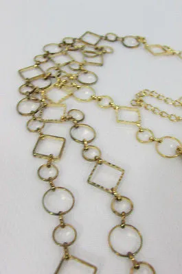 Gold Metal Lingerie Bra Straps Squares Circles Decorative