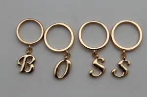 Gold Metal Wide Band 4 Fingers Rings Set BOSS Women Trendy
