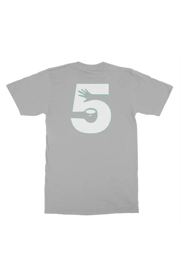 Grey T-Shirt with Mint Green Back Logo (Big &amp; Tall, Up to 5XL) | Graphic Tee, Streetwear