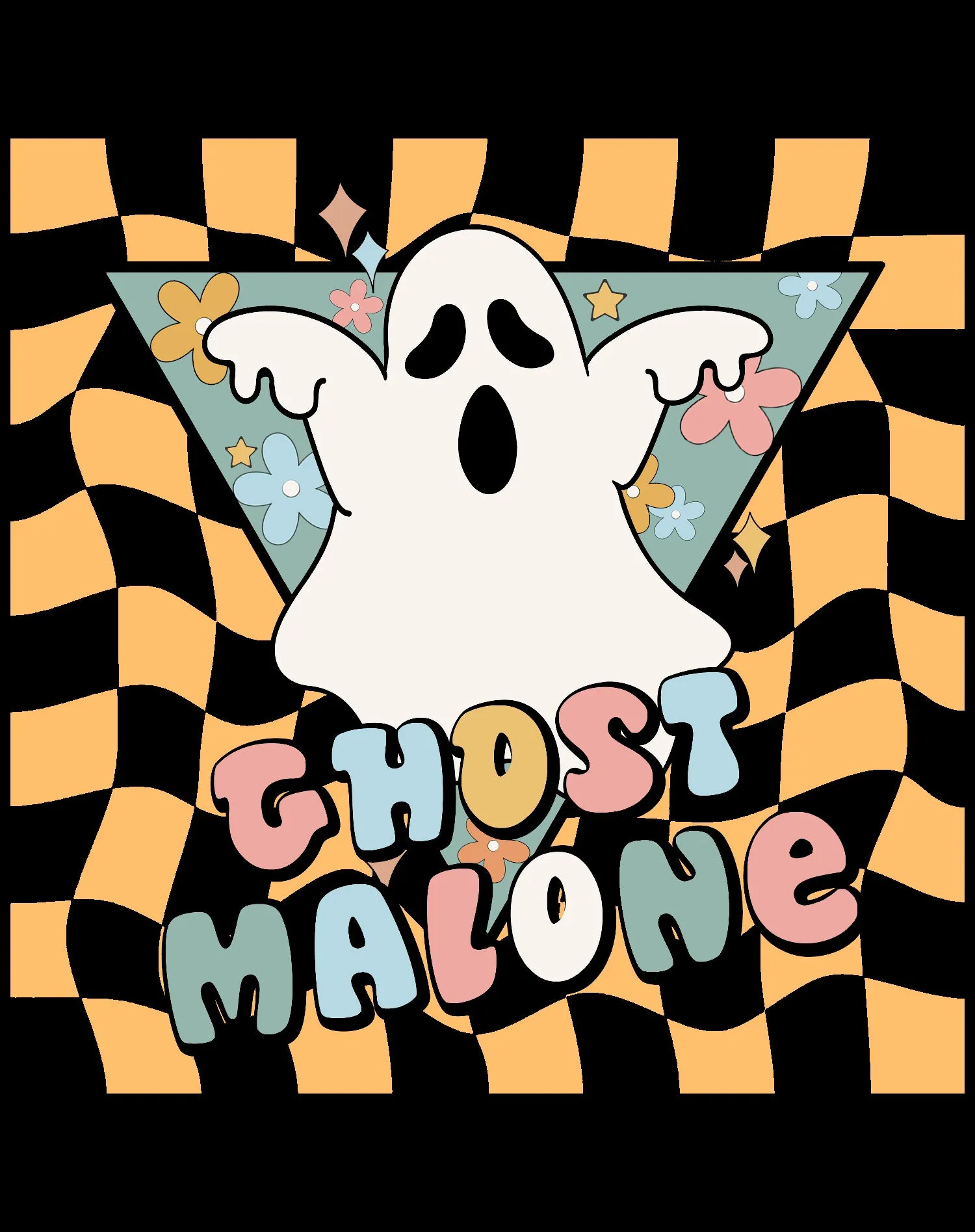Halloween Cute Ghost Malone Parody Post Cool Hip Hop Joke Official Kid's T-shirt