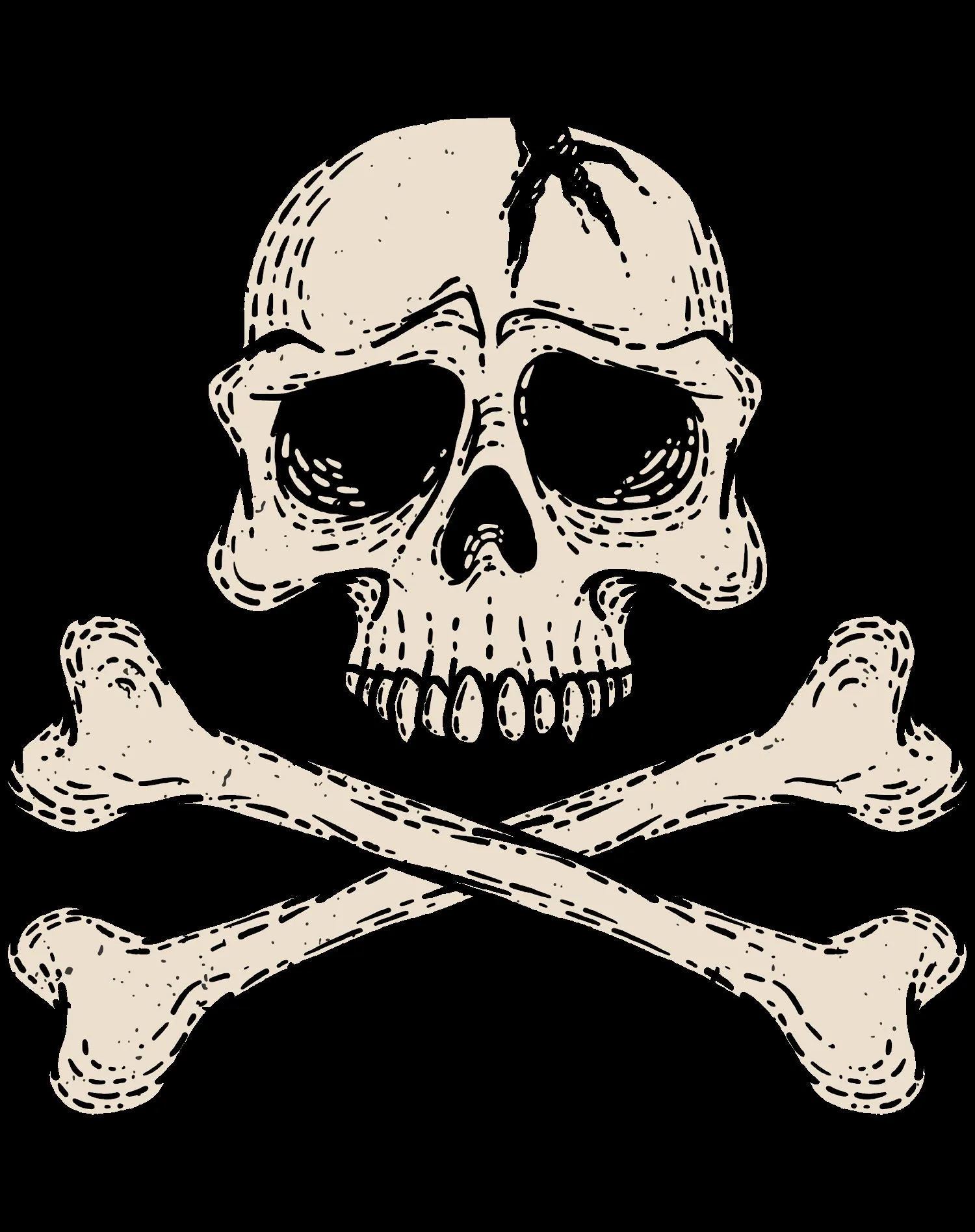 Halloween Horror Pirate Skull And Crossbones Edgy Cool Scary Official Men's T-shirt