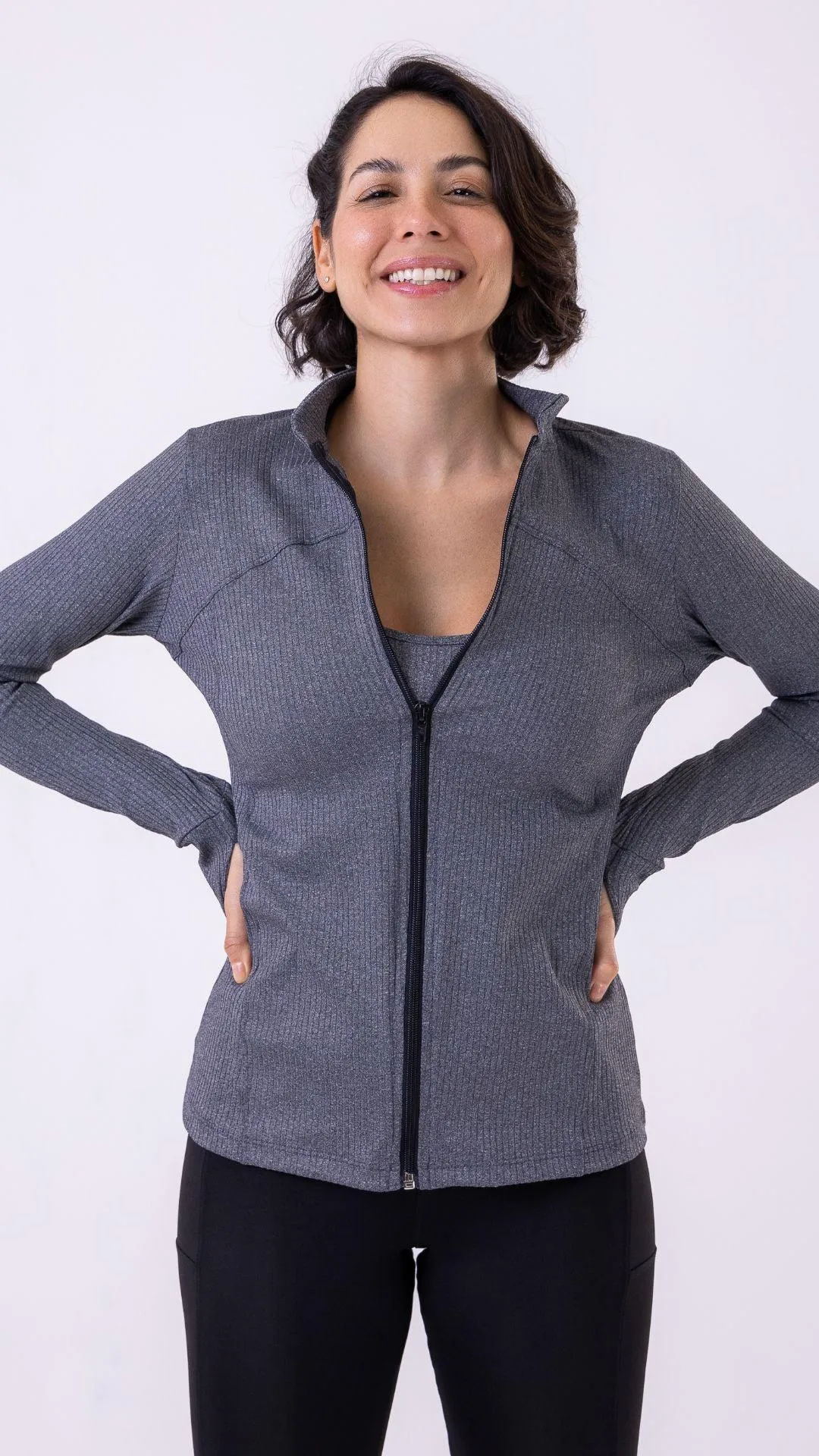 Heather Gray Ribbed Muse Jacket