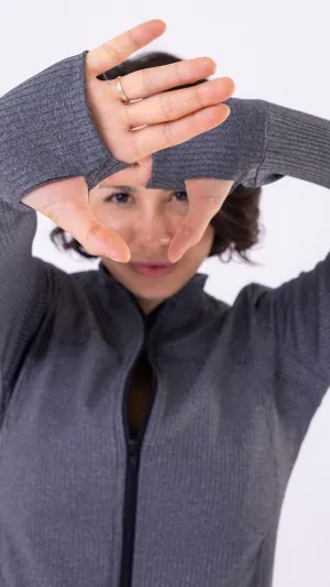 Heather Gray Ribbed Muse Jacket