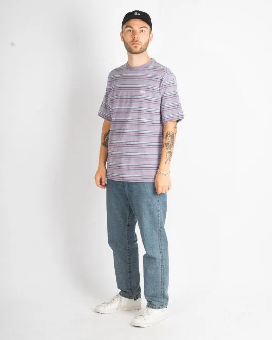 Heather Stripe Crew - Lavendar