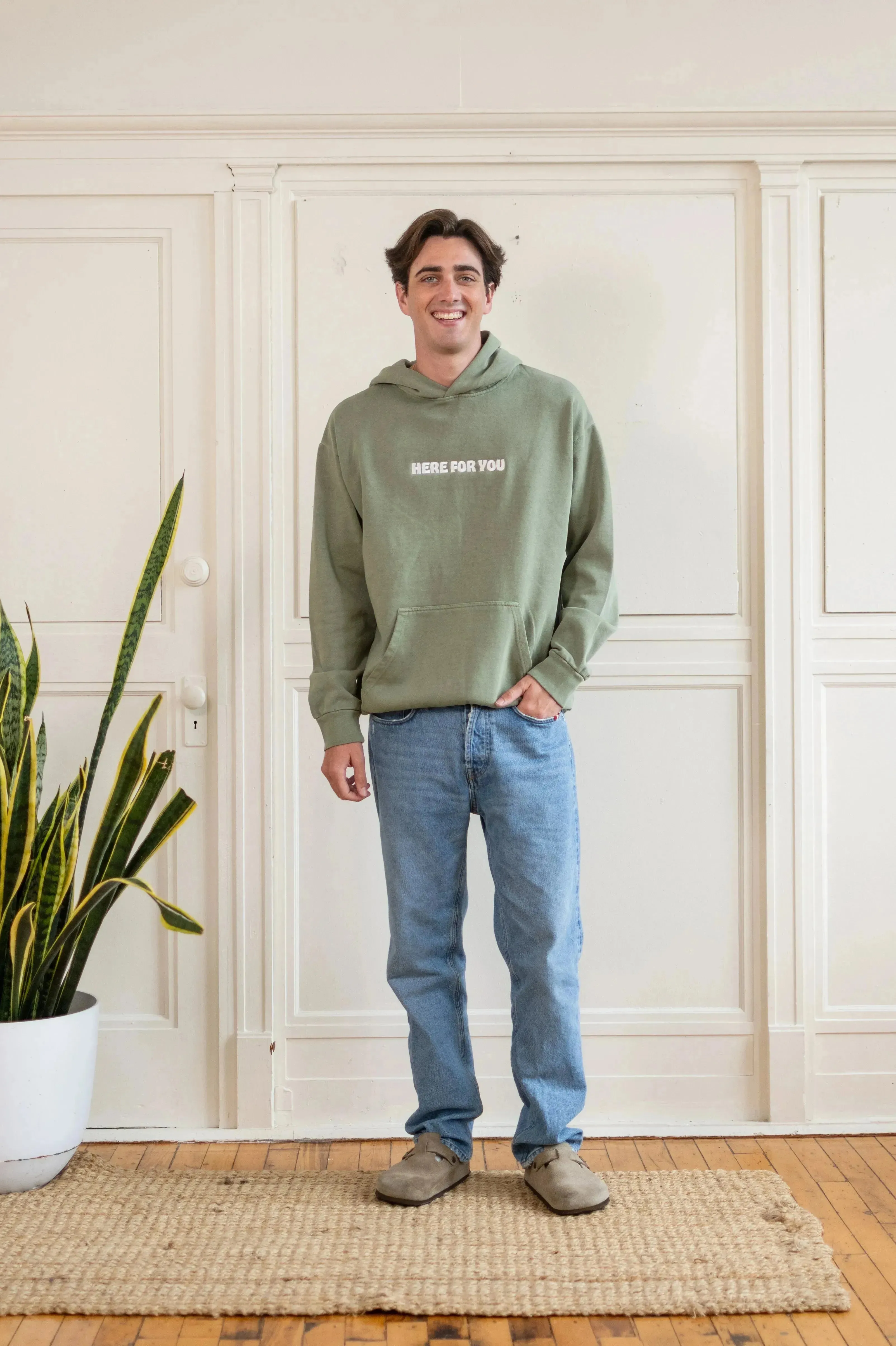 Here For You Olive Hoodie