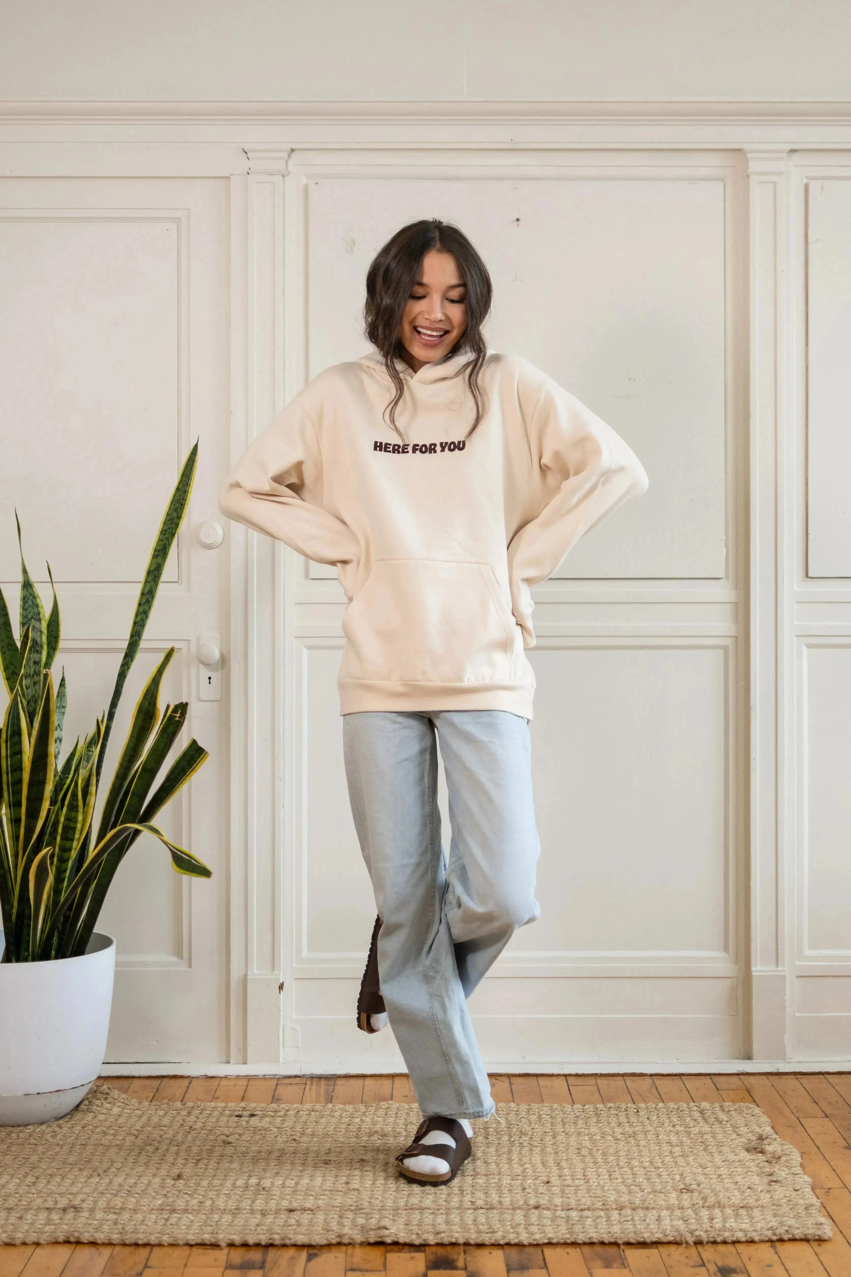 Here For You Sand Hoodie