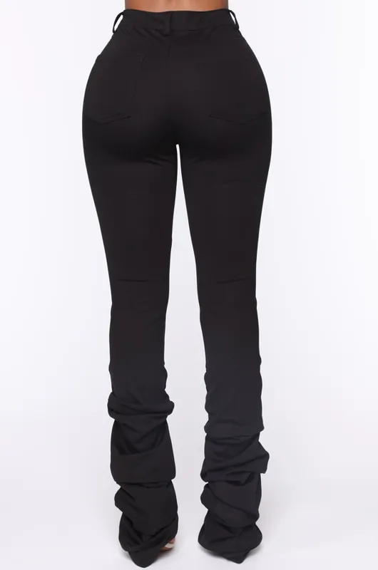 High-Rise Stacked Pants
