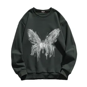 High Street Butterfly Graffiti Sweatshirt