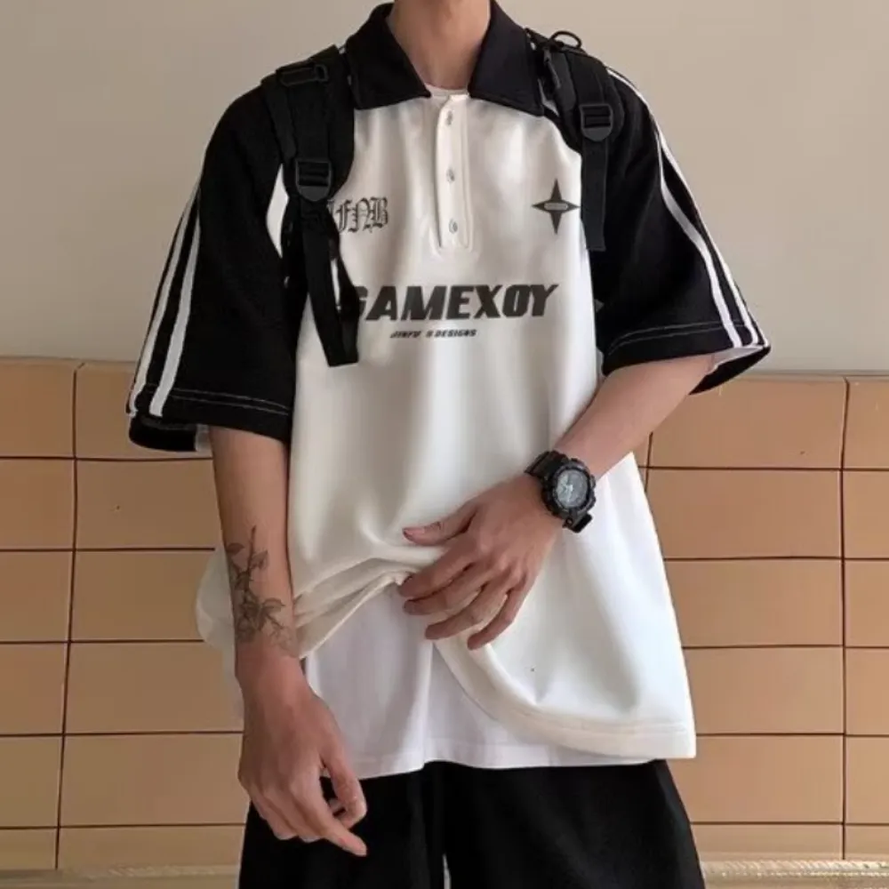 High Street Embroidery Patchwork Polo Shirt
