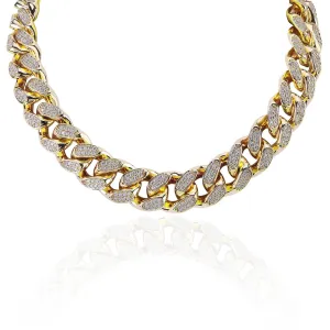 Hip Hop Iced 16" - 30" 20mm Heavy Simulated Diamond Miami Cuban Link Necklace Choker Bling