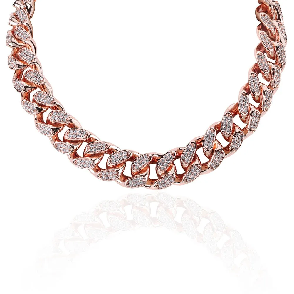 Hip Hop Iced 16" - 30" 20mm Heavy Simulated Diamond Miami Cuban Link Necklace Choker Bling