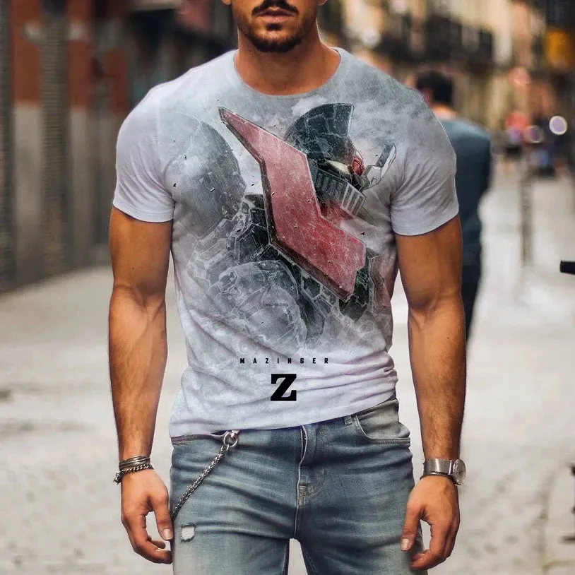 Hot Sale 3D Robot Print T-Shirt | Anime Streetwear Tee