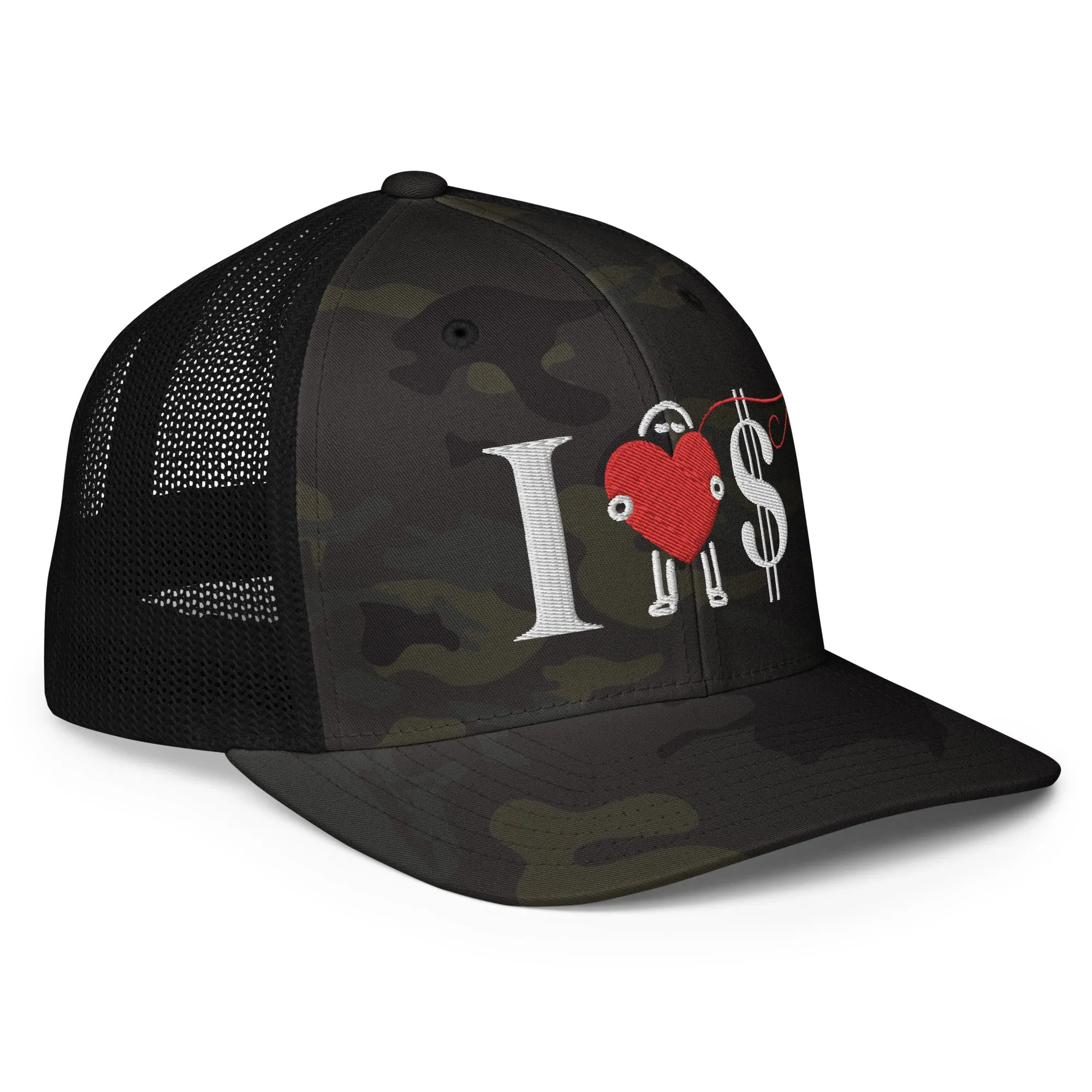 I love $ Mesh back trucker cap