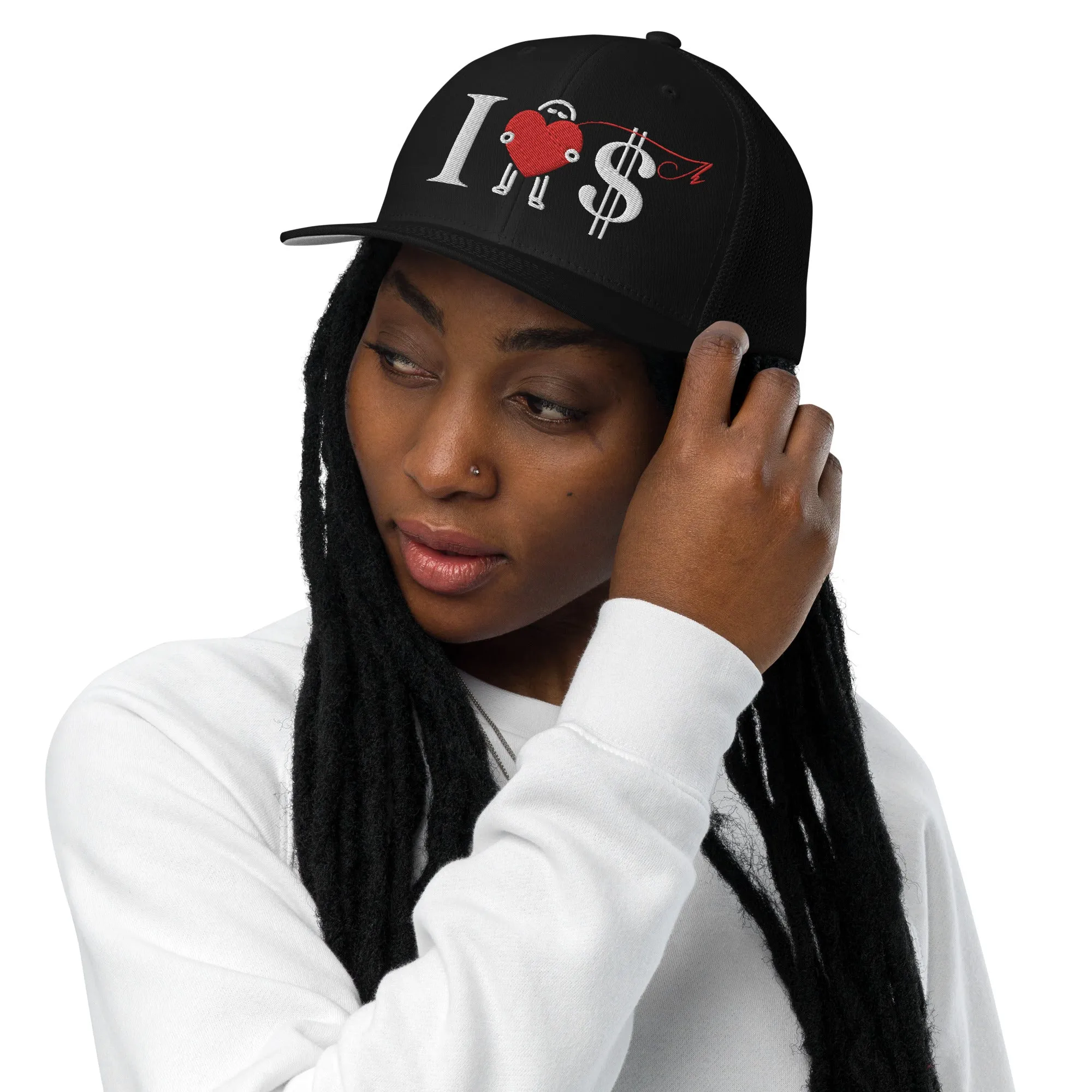 I love $ Mesh back trucker cap