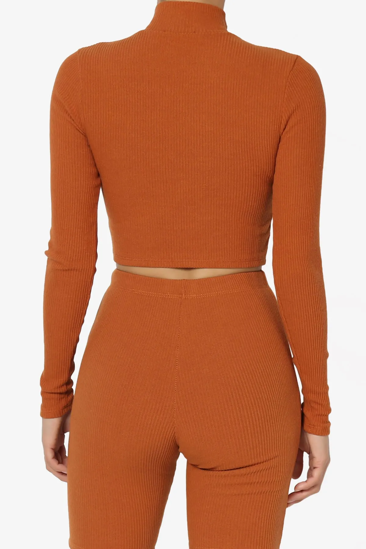 Kandace Zipper Mock Neck Crop Top