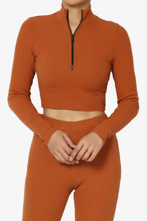 Kandace Zipper Mock Neck Crop Top