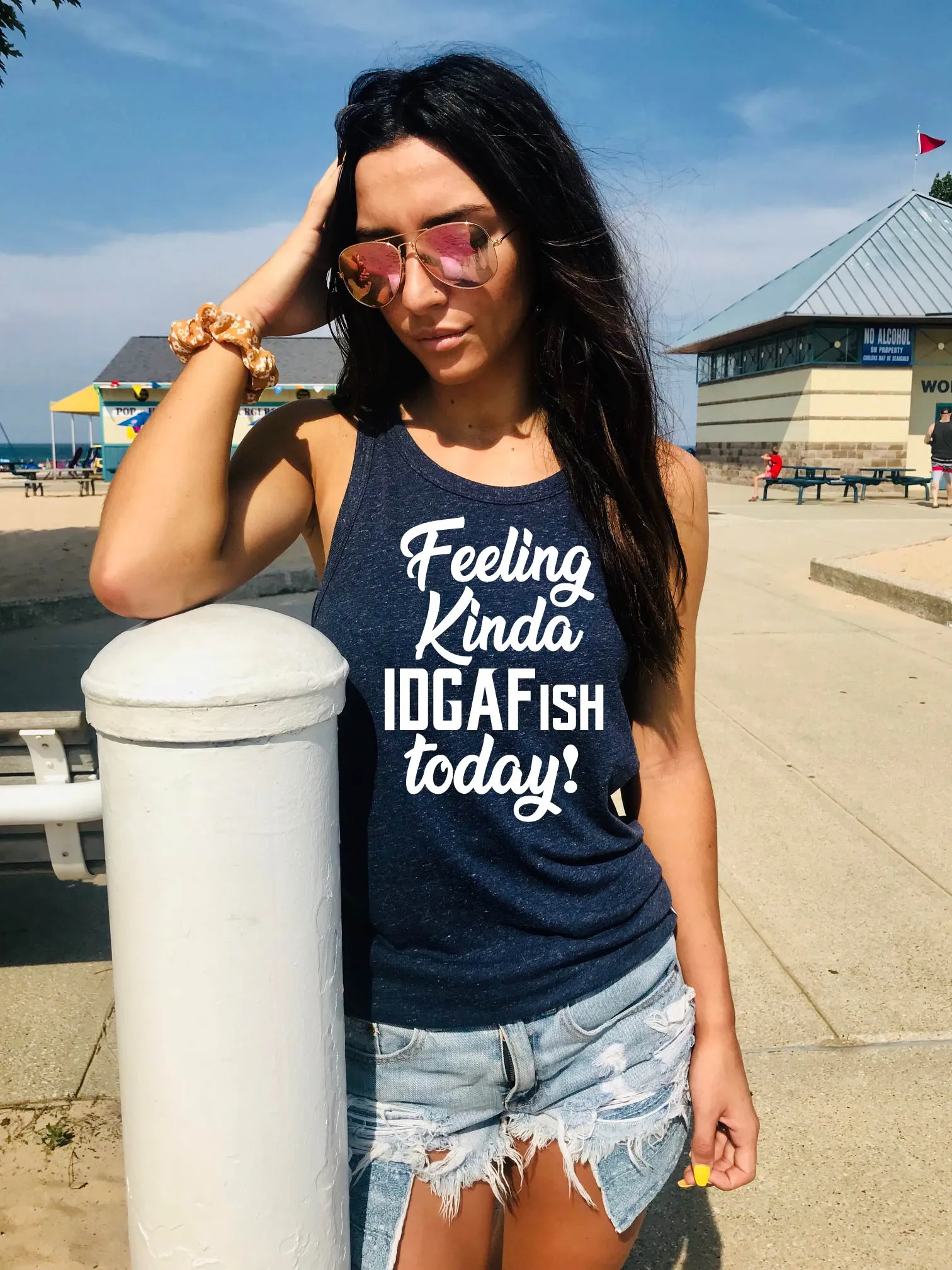 Kinda Feeling IDGAFISH Today - Funny Tanks - Funny Tank TOP