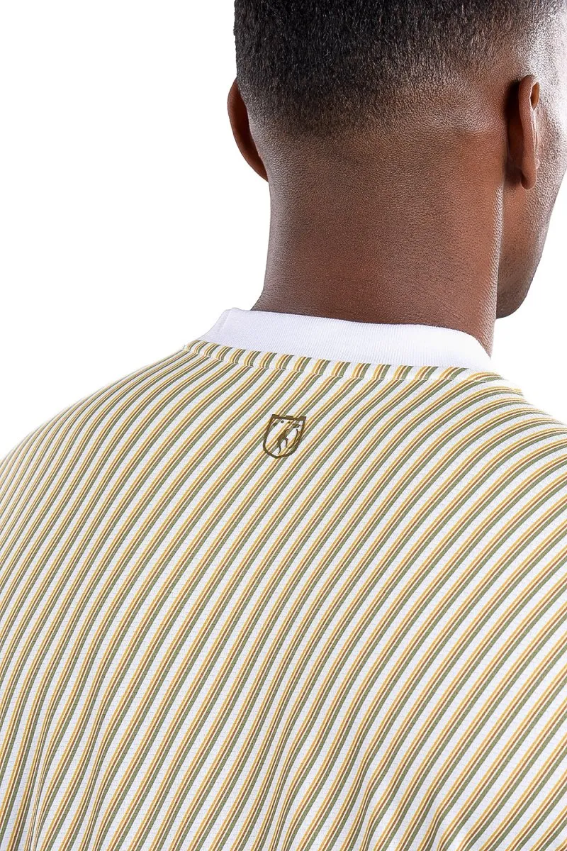Kyle Polo White Stripe Print - FINAL SALE