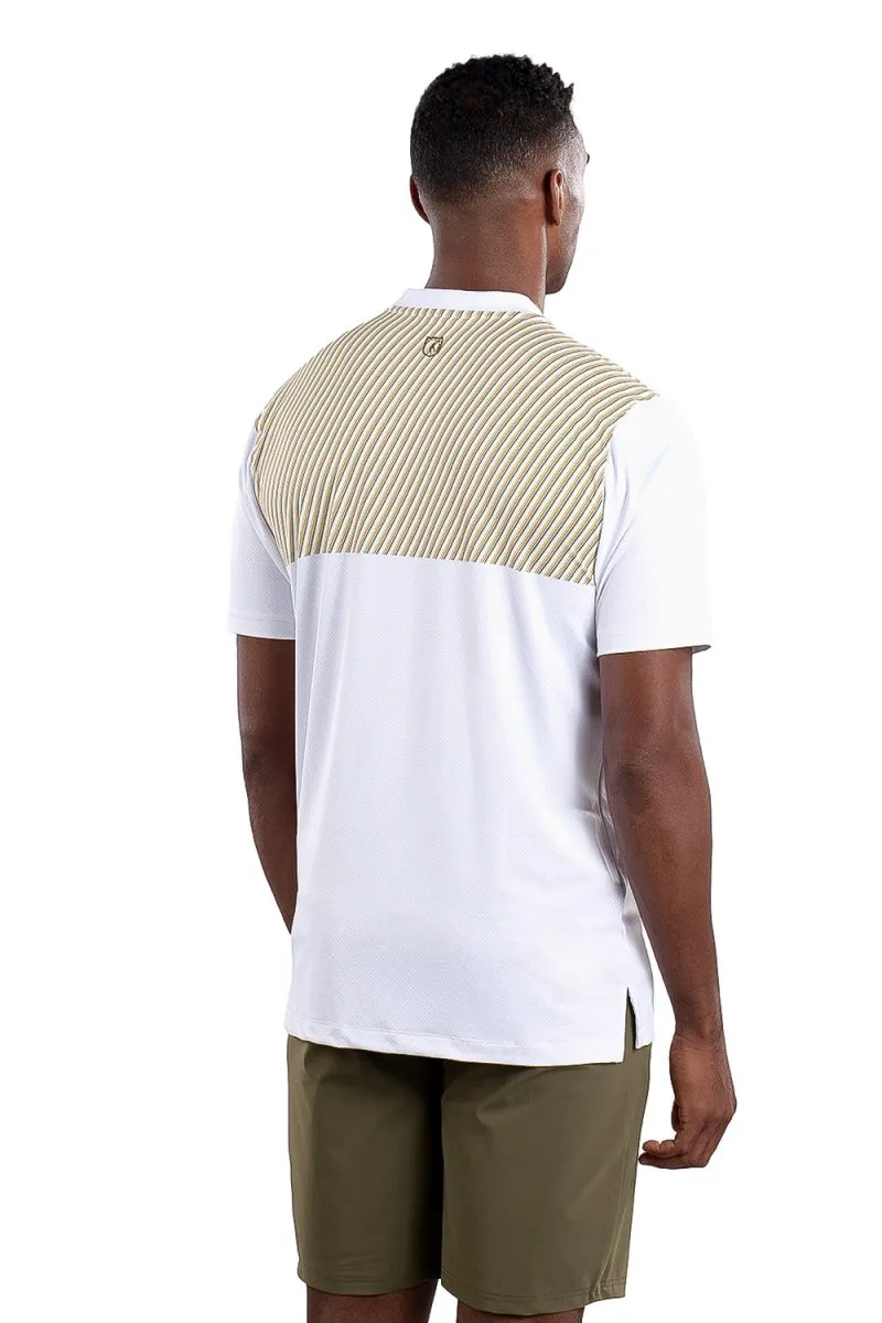Kyle Polo White Stripe Print - FINAL SALE