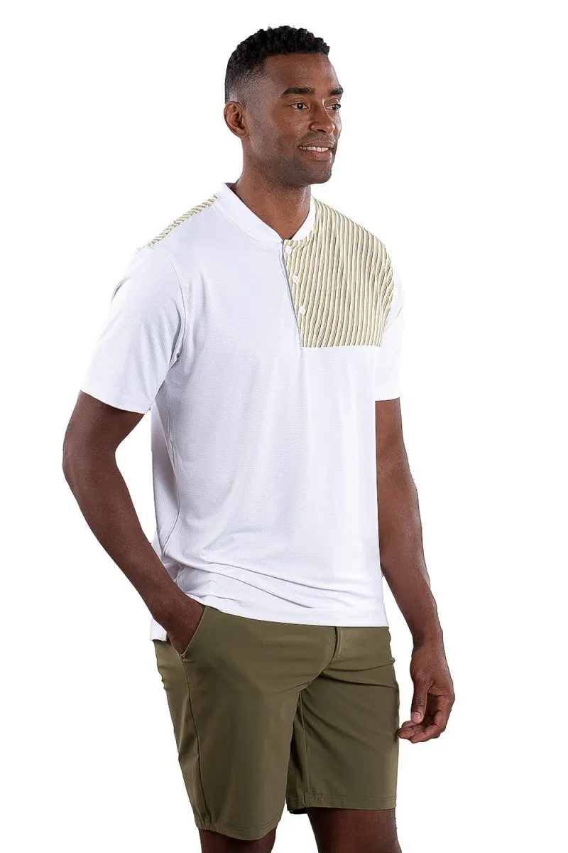Kyle Polo White Stripe Print - FINAL SALE
